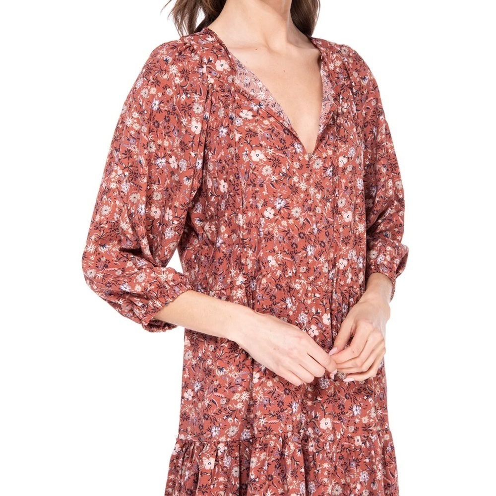 NEW bobeau Whitley Floral Babydoll Dress - Picture 4 of 7
